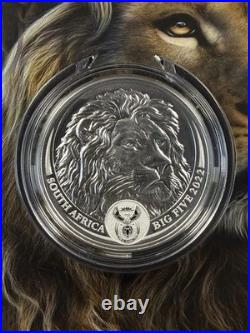 2022 South Africa Big 5 Lion 1oz Silver. 999 In Original Package Item #930