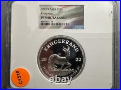 2022 South Africa S2KR Krugerrand 2 oz. 999 Silver NGC PF70 Ultra Cameo