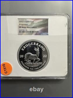 2022 South Africa S2KR Krugerrand 2 oz. 999 Silver NGC PF70 Ultra Cameo