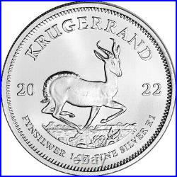 2022 South Africa Silver Krugerrand 1 oz 1 Rand BU Five 5 Coins
