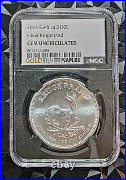 2022 South Africa Silver Krugerrand 1 oz. 999 Silver NGC Gem Uncirculated