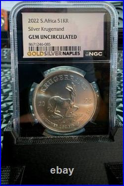 2022 South Africa Silver Krugerrand 1 oz. 999 Silver NGC Gem Uncirculated