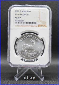 2022 South Africa Silver Krugerrand 1 oz NGC MS69 Brown Label