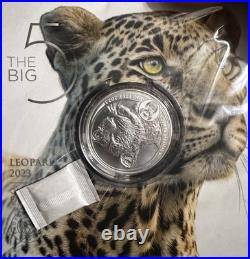 2023 5R South Africa the Big 5 Leopard 1ozt Silver Coin Low Mint Numbered Packs
