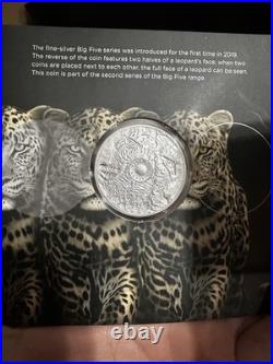 2023 5R South Africa the Big 5 Leopard 1ozt Silver Coin Low Mint Numbered Packs