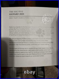 2023 5R South Africa the Big 5 Leopard 1ozt Silver Coin Low Mint Numbered Packs