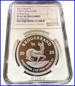 2023 S. African KRUGERRAND WithBuffalo Privy. BIG 5 Series 2 NGC PF69 Ultra Cameo