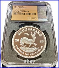 2023 S. African KRUGERRAND WithLeopard Privy. BIG 5 COIN NGC PF70 Ultra Cameo