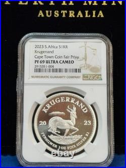 2023 Silver Krugerrand Cape Town Coin Fair PF69 UC NGC with OGP & COA