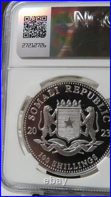 2023 Somalia 1 oz. 9999 Silver African Wildlife Leopard MS 69 Early Releases