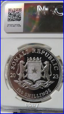 2023 Somalia 1 oz. 9999 Silver African Wildlife Leopard MS 69 Early Releases