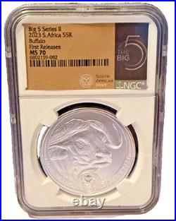 2023 South Africa 1-Oz Silver Big 5 Series lll Buffalo PROOF NGC MS70