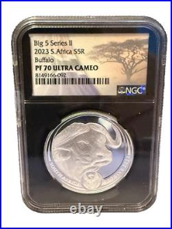 2023 South Africa 1-Oz Silver Big 5 Series lll Buffalo PROOF NGC PF70 UC