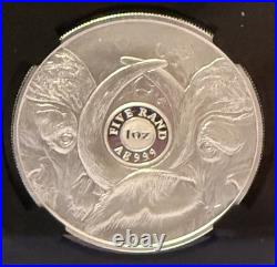 2023 South Africa 1-Oz Silver Big 5 Series lll Buffalo PROOF NGC PF70 UC