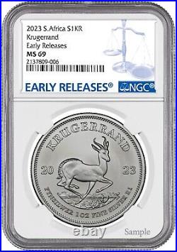 2023 South Africa 1oz Silver Krugerrand NGC MS69 Early Release 20 Pack withCase