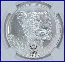2023 South Africa 5 Rand Silver Big 5 Series II Leopard 1 Oz MS70 NGC