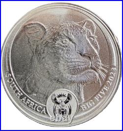 2023 South Africa 5 Rand Silver Big 5 Series II Leopard 1 Oz MS70 NGC