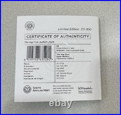 2023 South Africa Big Five Buffalo 1 Oz Silver Coin. 999 In Original Packaging