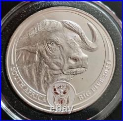 2023 South Africa Big Five Buffalo 1 oz Silver Coin BU in Capsule Cape Buffalo