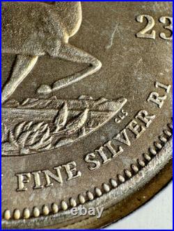 2023 South Africa Silver Krugerrand R1 1 oz BU. Natural Toning