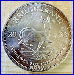 2023 South Africa Silver Krugerrand R1 1 oz BU. Natural Toning