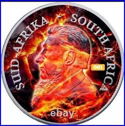 2024 1 Oz. 999 Silver South Africa Krugerrand Volcano Edition Fire Lava Coin