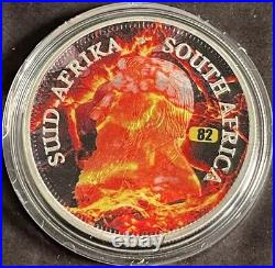 2024 1 Oz. 999 Silver South Africa Krugerrand Volcano Edition Fire Lava Coin
