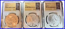 2024-2025 S. AFRICA BIG 5 Series lll Silver Coin Set NGC MS70 First Releases