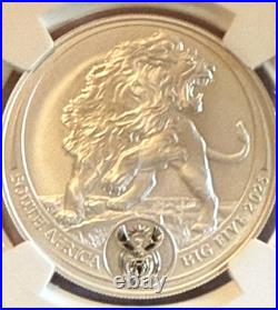 2024-2025 S. AFRICA BIG 5 Series lll Silver Coin Set NGC MS70 First Releases