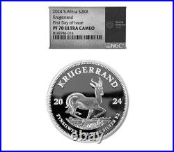 2024 Krugerrand 2 oz Silver NGC PF70 FDOI South Africa Ultra Cameo Mint