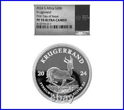 2024 Krugerrand 2 oz Silver NGC PF70 FDOI South Africa Ultra Cameo Mint