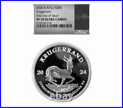2024 Krugerrand 2 oz Silver NGC PF70 FDOI South Africa Ultra Cameo Mint