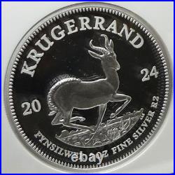 2024 Krugerrand 2 oz Silver NGC PF70 ULTRA Cameo South Africa S2KR First Release