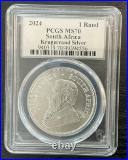2024 PCGS ULTRA GOLD MS70 SOUTH AFRICA 1 oz Silver Krugerrand 1 Rand