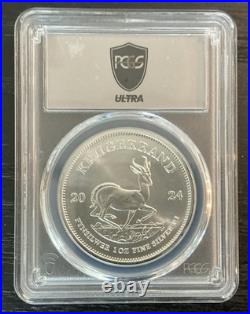 2024 PCGS ULTRA MS70 SOUTH AFRICA 1 oz Silver Krugerrand 1 Rand Coin Graded