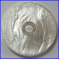 2024 SILVER SOUTH AFRICA 1oz BIG 5 ELEPHANT PROOF 5 RAND COIN