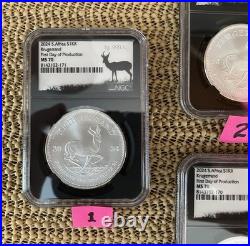 2024 S. Africa S1kr Silver Krugerrand Ngc Ms70 Pdp, 1 Gm Special Silver Label