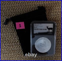 2024 S. Africa S1kr Silver Krugerrand Ngc Ms70 Pdp, 1 Gm Special Silver Label