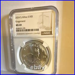 2024 South Africa 1 Krugerrand 0.999 Silver NGC MS69 KM#278 Krugerrand