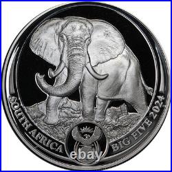 2024 South Africa 1 Ounce Silver 5 Rand Big 5 Series III Elephant Proof STOCK