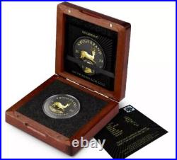 2024 South Africa 1 oz Silver Krugerrand Black Platinum & 24 KT Gold Gilded