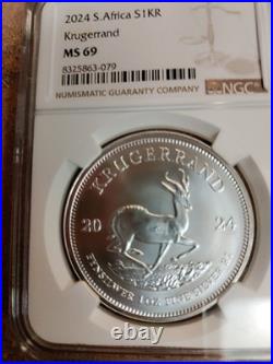 2024 South Africa 1oz Silver Krugerrand Coin MS69