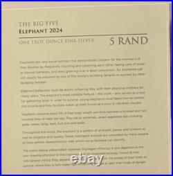 2024 South Africa Big 5 III Elephant 1oz. 999 Fine Silver