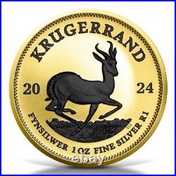 2024 South Africa Krugerrand 24K Yellow Gold with Black Platinum 1 oz Silver