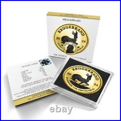 2024 South Africa Krugerrand 24K Yellow Gold with Black Platinum 1 oz Silver