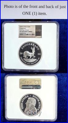 2024 South Africa Krugerrand 2 Oz Silver NGC PF70 Ultra Cameo First Day Of Issue