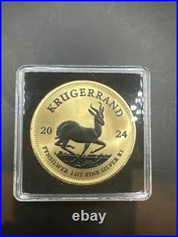 2024 South Africa Krugerrand Black Platinum & 24K Gold 1 oz Silver Coin 044/500