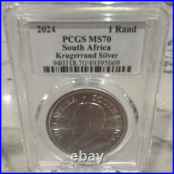 2024- South Africa Silver Krugerrand- PCGS- MS70- Ultra Breaks- Pop 890