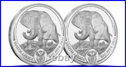 2024 South Africa Silver Proof 1 oz Two Coins Set Big 5 Series III Elephant