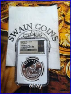 2024 South African Krugerrand NGC PF 70 Ultra Cameo FDOI FDOI E7-109-10